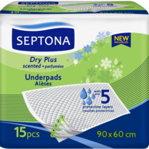 Septona Dry Plus Υποσέντονα Ακράτειας με Άρωμα & 5 Στρώματα Προστασίας 60x90cm 15τμχ