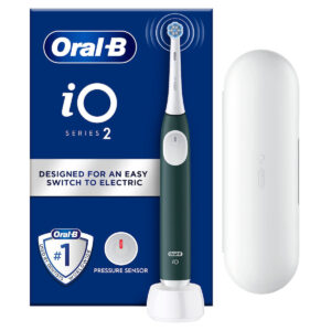 Oral-B iO Series 2 Ηλεκτρική Οδοντόβουρτσα με Αισθητήρα Πίεσης και Θήκη Ταξιδίου Πράσινη
