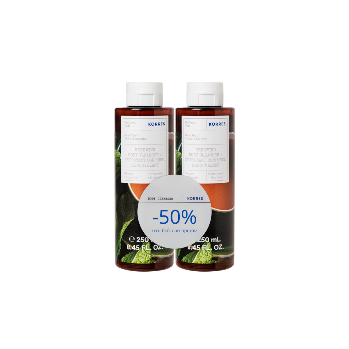 Korres Renewing Αφρόλουτρο σε Gel 2x250ml