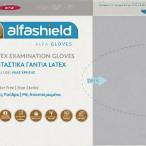 Karabinis Medical Alfashield Alfa Gloves Γάντια Λάτεξ Χωρίς Πούδρα σε Λευκό Χρώμα 100τμχ