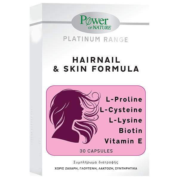 Power Health Platinum Range Hairnail & Skin Formula 100mg Ειδικό Συμπλήρωμα Διατροφής 30 κάψουλες