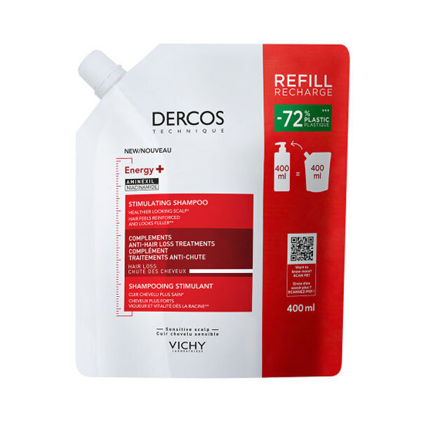 Vichy Dercos Energy+ Refill Σαμπουάν κατά της Τριχόπτωσης για Όλους τους Τύπους Μαλλιών 400ml