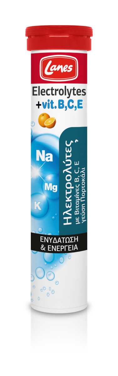 Lanes Electrolytes Vitamine B C E Πορτοκάλι 20 αναβράζοντα δισκία