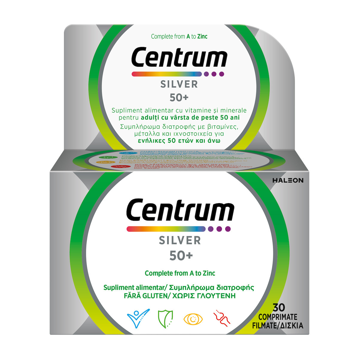 Centrum Silver 50+ Πολυβιταμίνη για Ενέργεια, Ενίσχυση του Ανοσοποιητικού & το Νευρικό Σύστημα 30 ταμπλέτες
