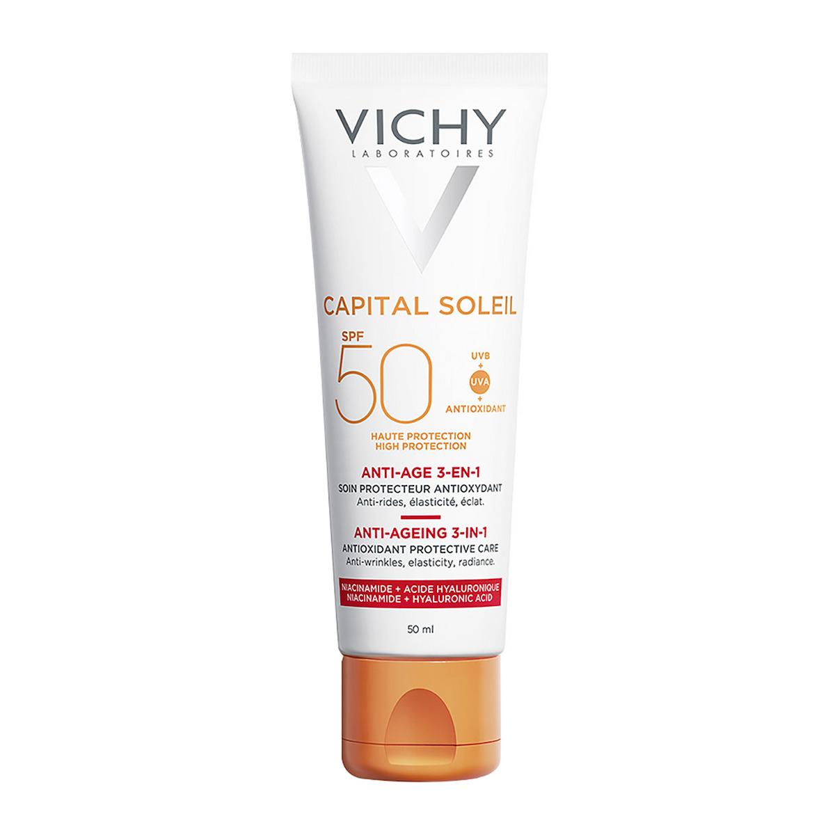 Vichy Capital Soleil Anti-Age 3 in 1 Αδιάβροχη Αντηλιακή Κρέμα Προσώπου SPF50 50ml