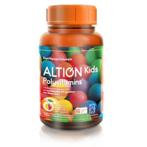 Altion Kids Polyvitamins Πολυβιταμίνη για Ενέργεια & Ενίσχυση του Ανοσοποιητικού Πορτοκάλι Κεράσι 60 ζελεδάκια