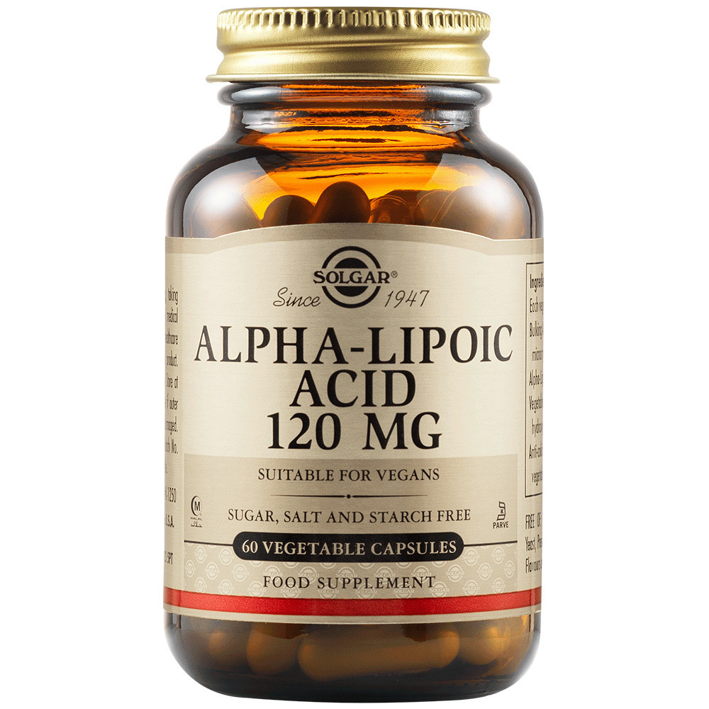 Solgar Alpha Lipoic Acid 120mg Ειδικό Συμπλήρωμα Διατροφής 60 φυτικές κάψουλες