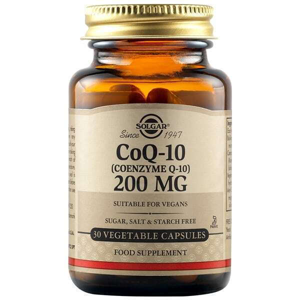 Solgar COQ-10 (Coenzyme Q-10) χωρίς Γλουτένη 200mg 30 φυτικές κάψουλες