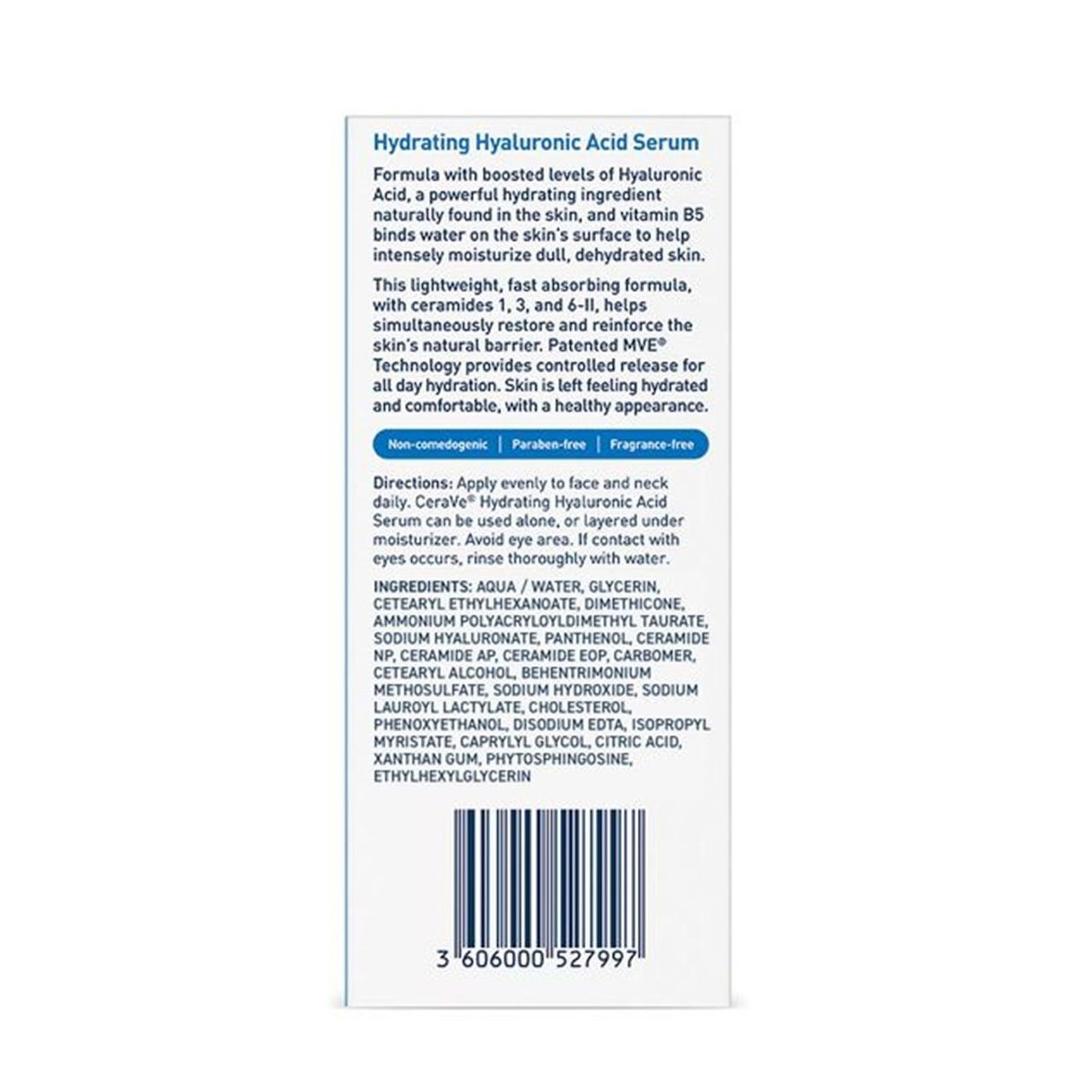 CeraVe Hydrating Καταπραϋντικό & Ενυδατικό Serum Προσώπου με Υαλουρονικό Οξύ & Βιταμίνη B5 30ml - Image 27