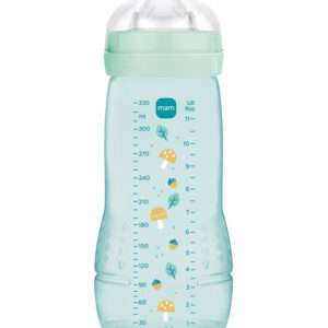 Mam Πλαστικό Μπιμπερό Easy Active Κατά των Κολικών με Θηλή Σιλικόνης για 4+ μηνών Γαλάζιο 330ml