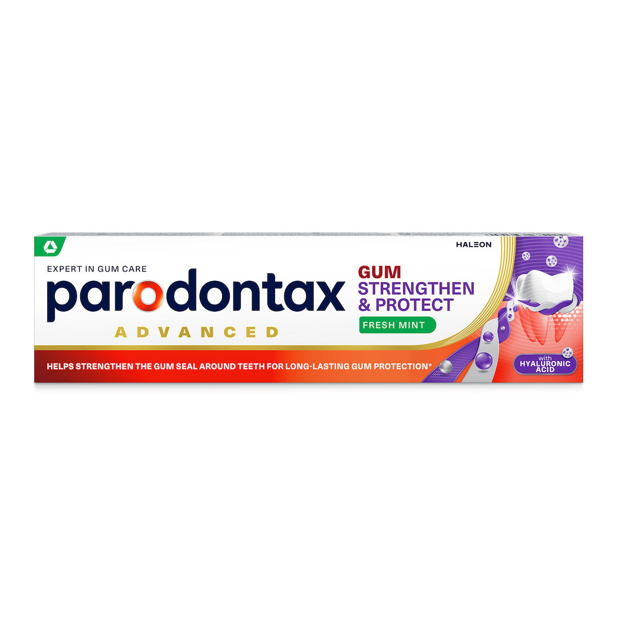 Paradontax Gum Strengthen & Protect Fresh Mint, Οδοντόκρεμα καθημερινής χρήσης με Υαλουρονικό Οξύ 75ml - Image 2
