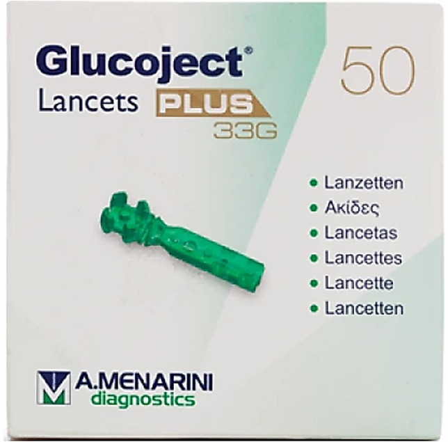 Menarini Glucoject Lancets Plus Σκαρφιστήρες 33G 100τμχ