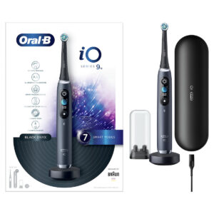 Oral-B Io Series 9n Ηλεκτρική Οδοντόβουρτσα Μπαταρίας με Αισθητήρα Πίεσης και Θήκη Ταξιδίου Μαύρη